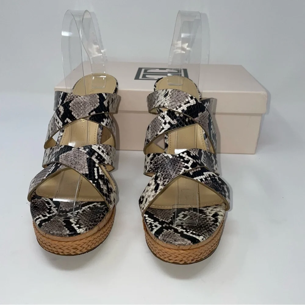 Ivanka Trump | Faux Snake Skin Open Toe Wedge Womens Size